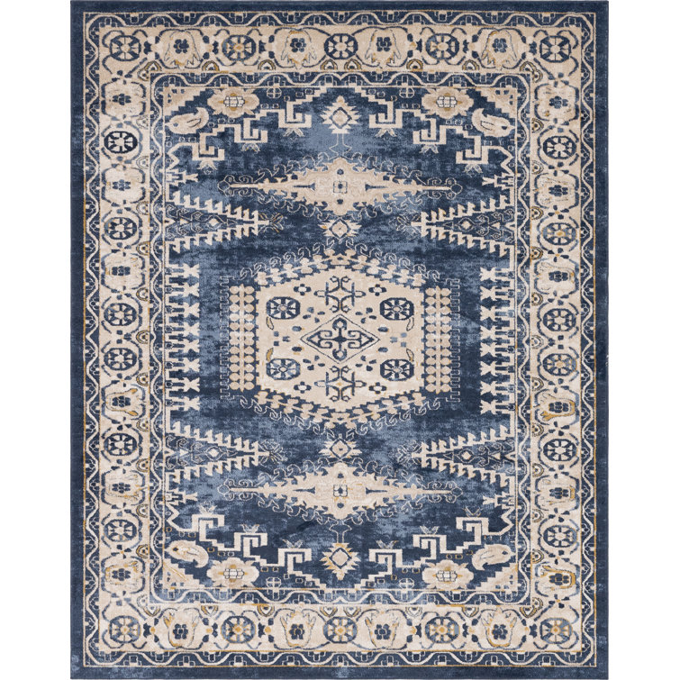 World Menagerie Offline Oriental Navy Blue Area Rug & Reviews Wayfair